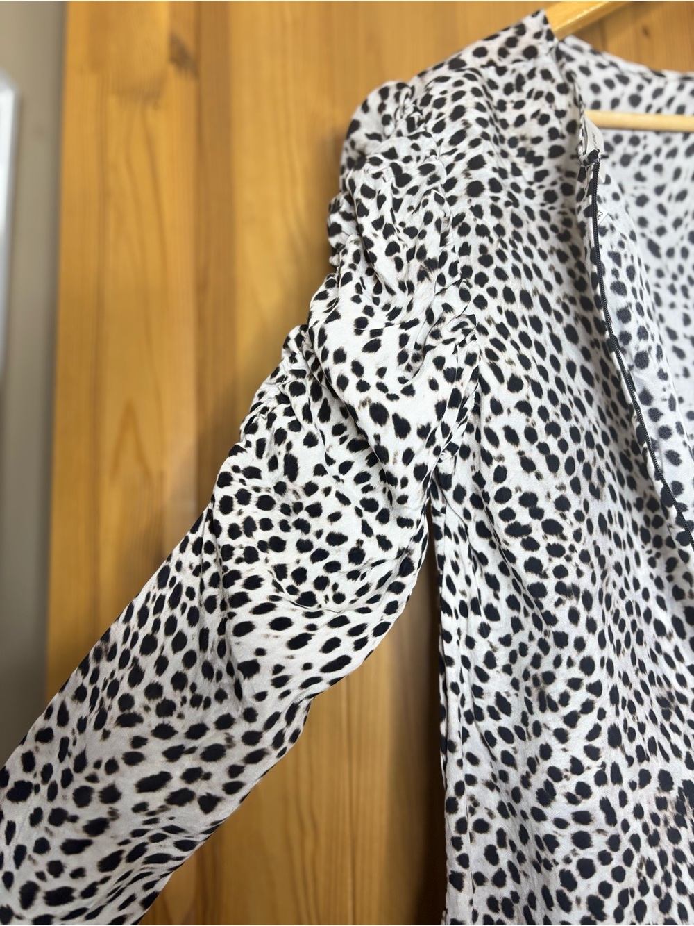 Anine Bing Kingston Long Sleeve Leopard-Print Mini Dress in Size Large - Picture 5 of 12